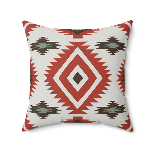 Boho Chic Spun Polyester Square Pillow, Southwest Decor, Tribal Pattern Accent Cushion, Home Cozy Throw Pillow, Gift for Housewarming - LOLA VEGAS ART