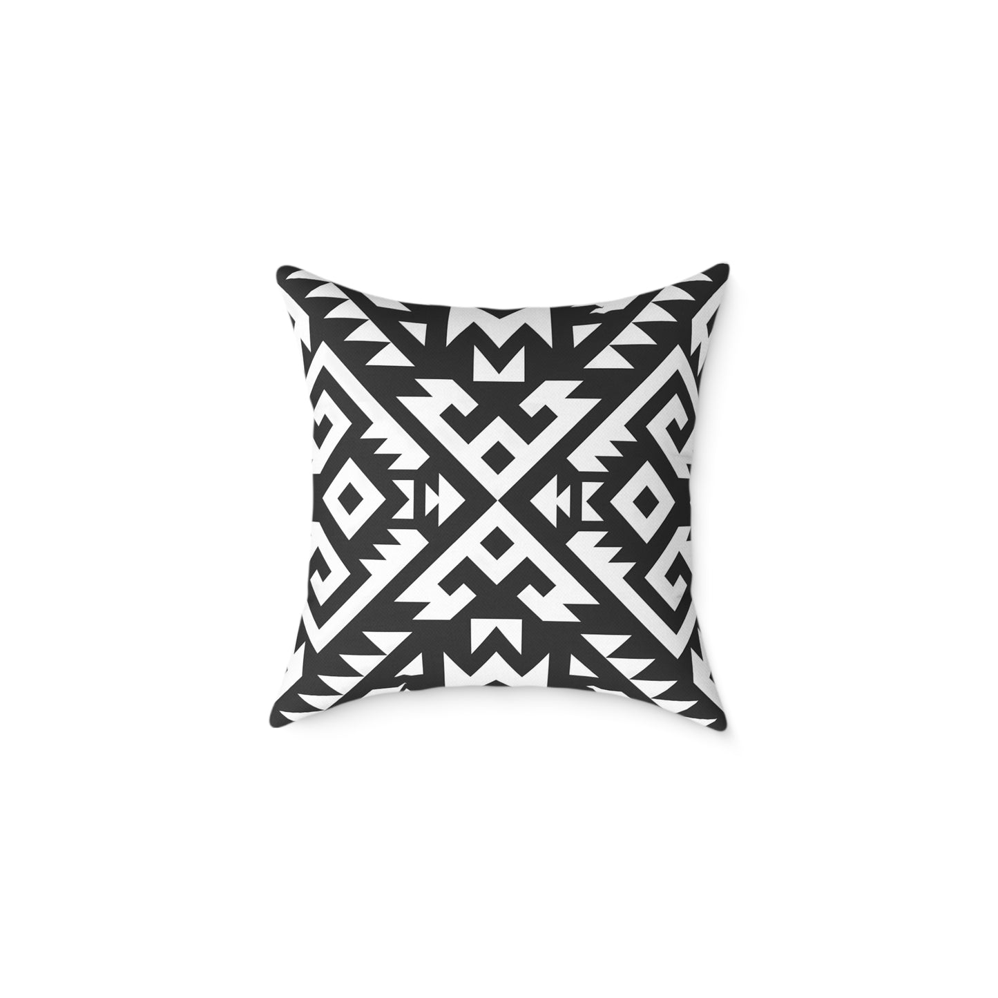 Black White Geometric Aztec Pattern Pillow | Square Pillow