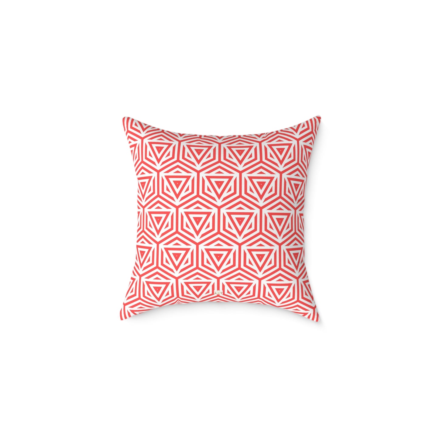 Geometric Coral Tile Pattern Pillow Square Throw Pillow Modern Home Decor