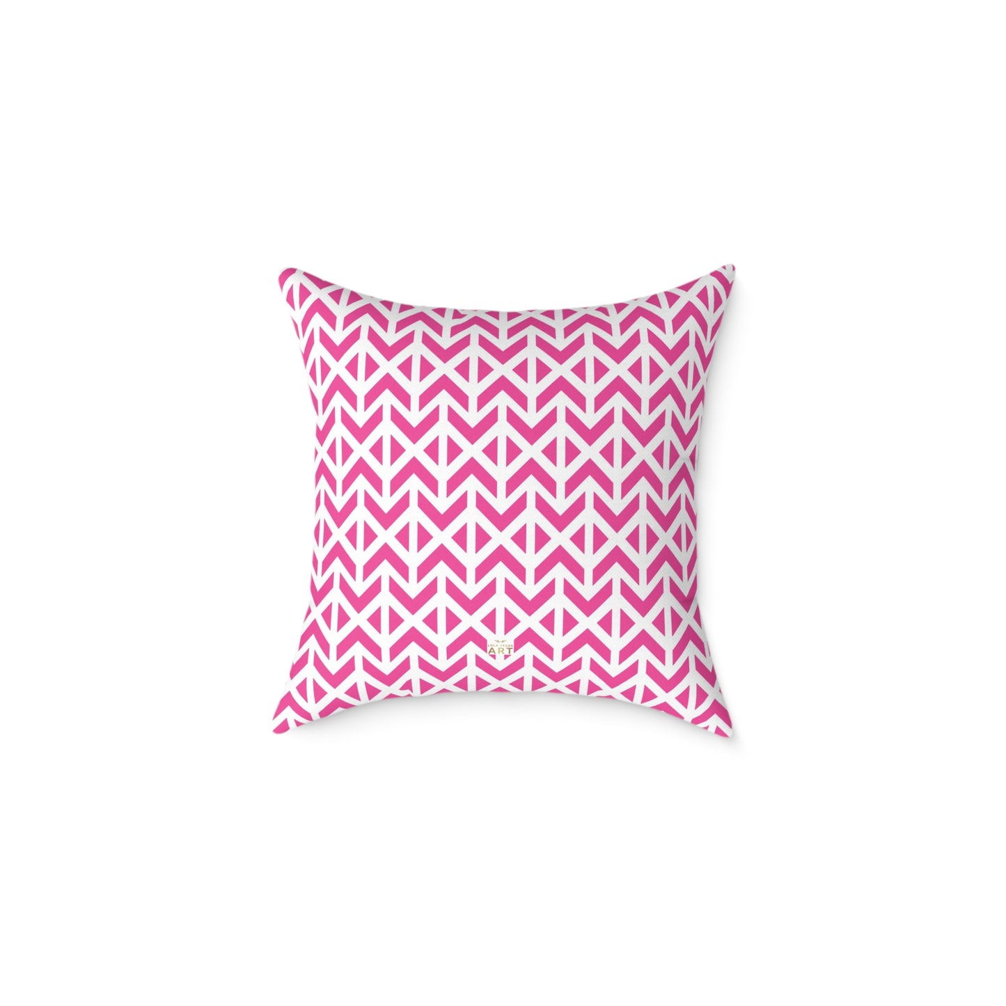 Pink White Chevron Pattern Square Pillow | Geometric Throw Cushion