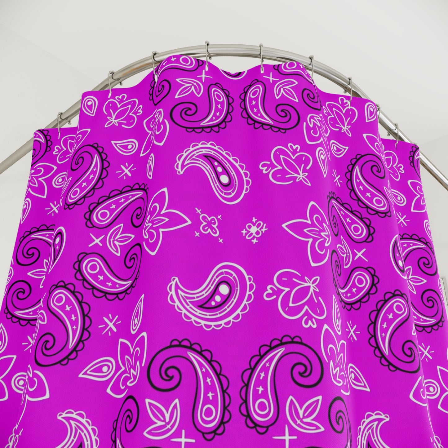 Magenta Paisley Pattern Shower Curtain | Boho Bathroom Decor, Eclectic Bathroom Accessory
