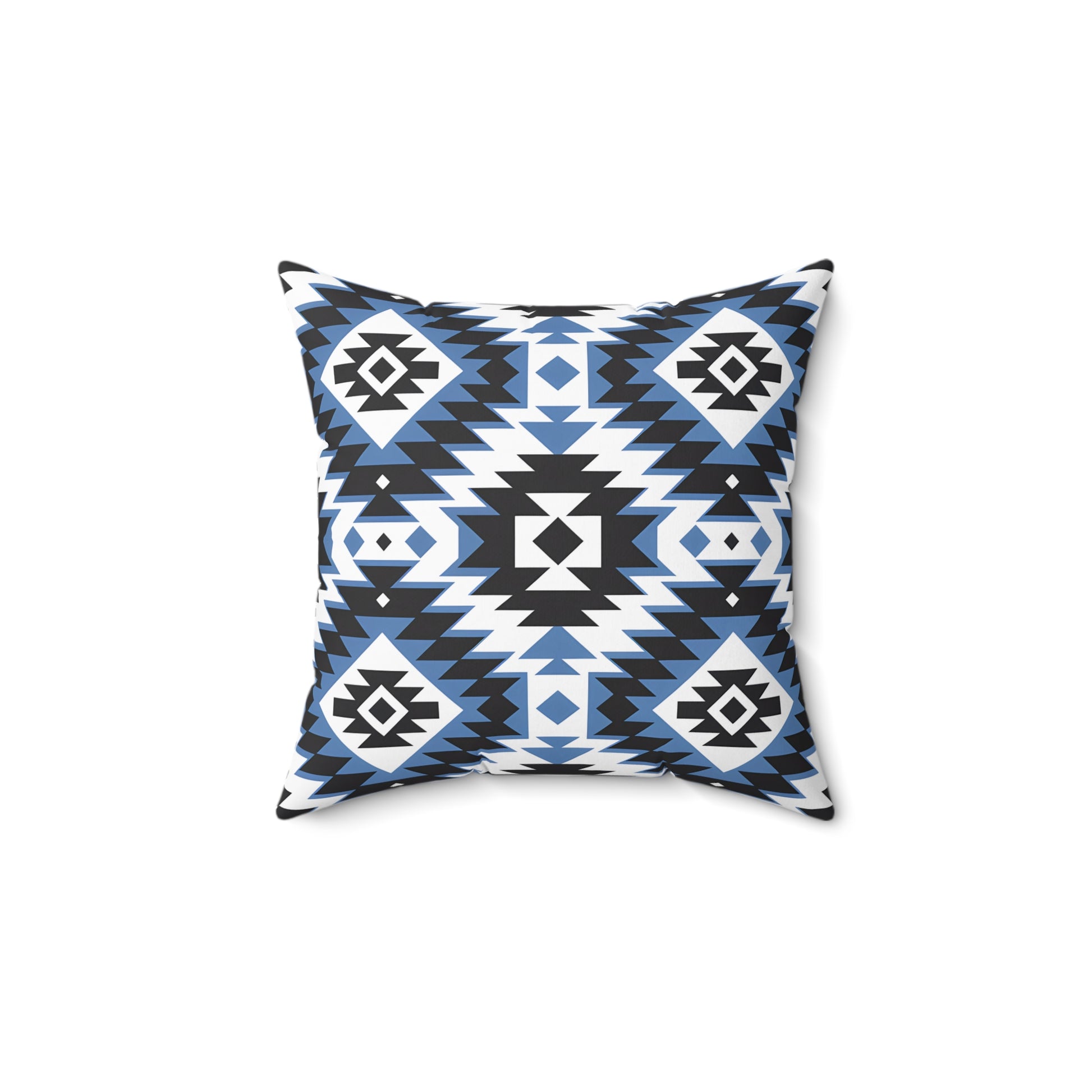 Aztec Pattern Decorative Pillow | Boho Home Decor | Blue Tribal Cushion for Living Room | Cozy Accent Pillow | Gift for Housewarming, - LOLA VEGAS ART