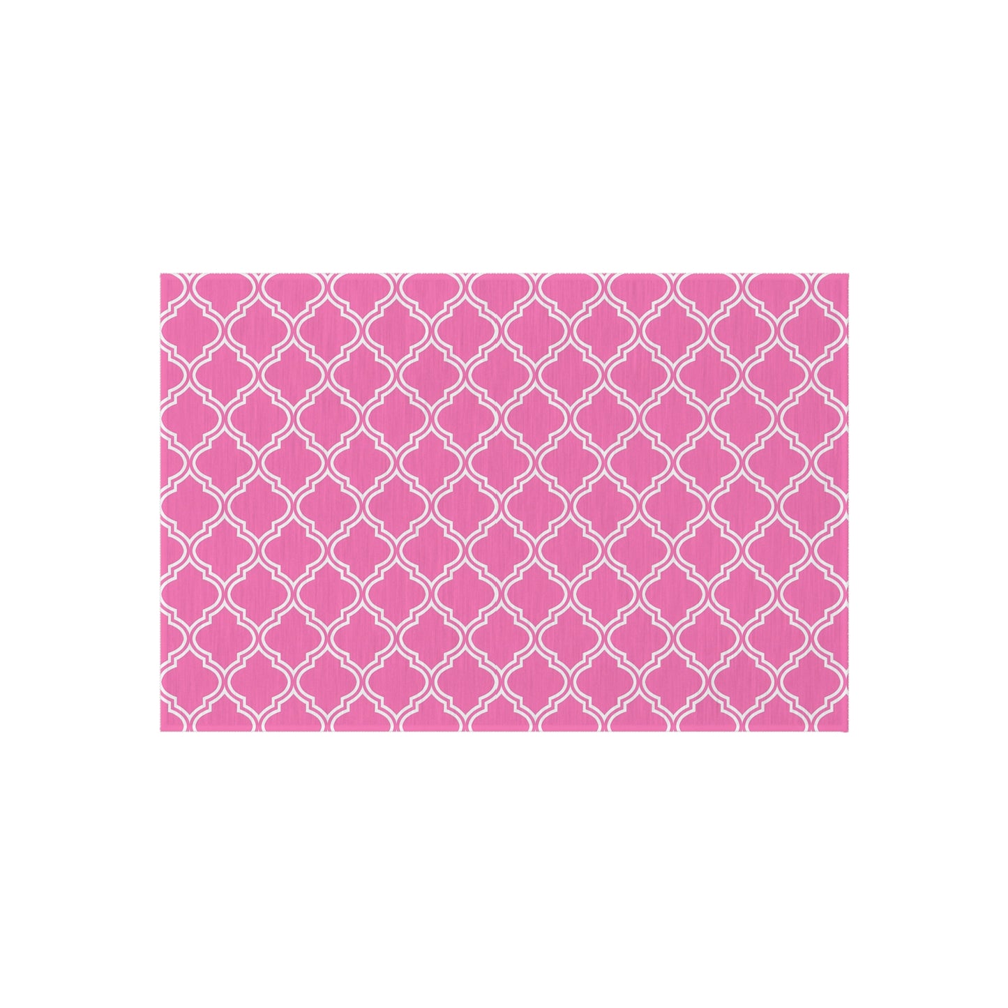 Pink Moroccan Trellis Outdoor/Indoor Rug | Geometric Patio Mat