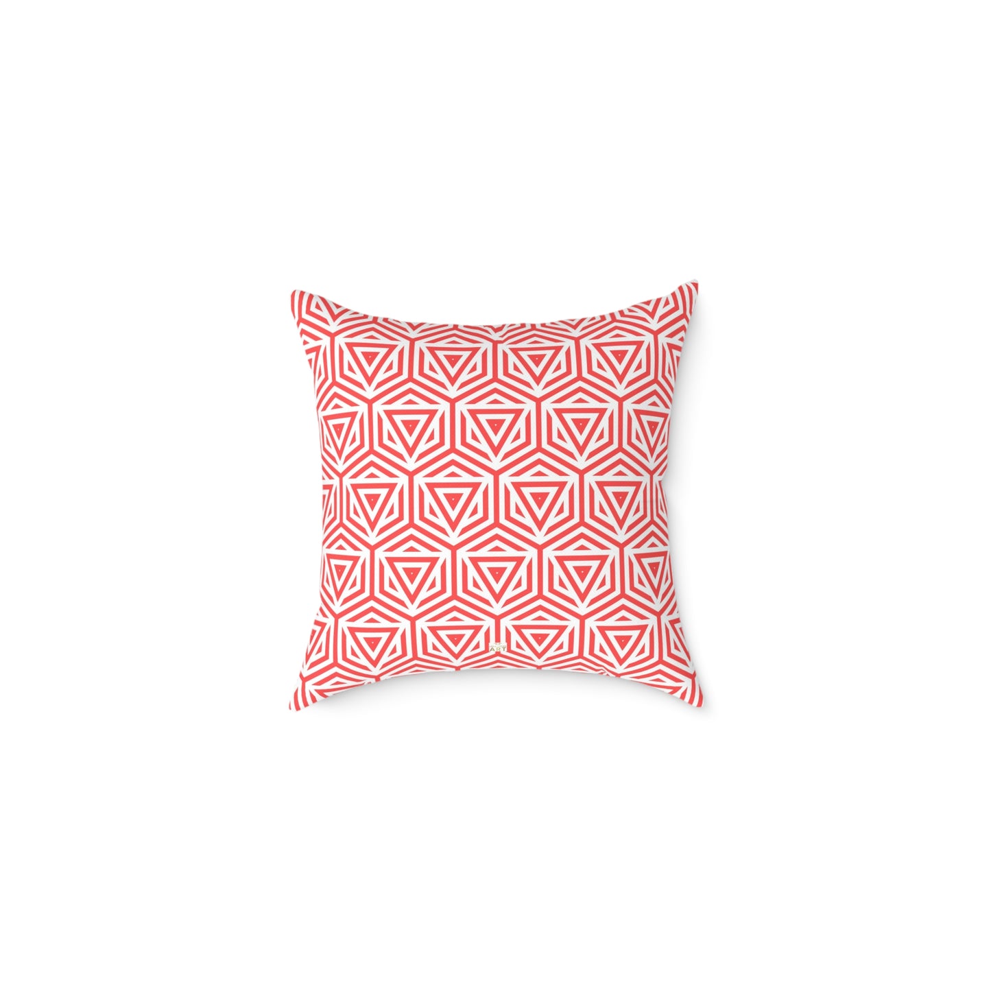 Geometric Coral Tile Pattern Pillow Square Throw Pillow Modern Home Decor