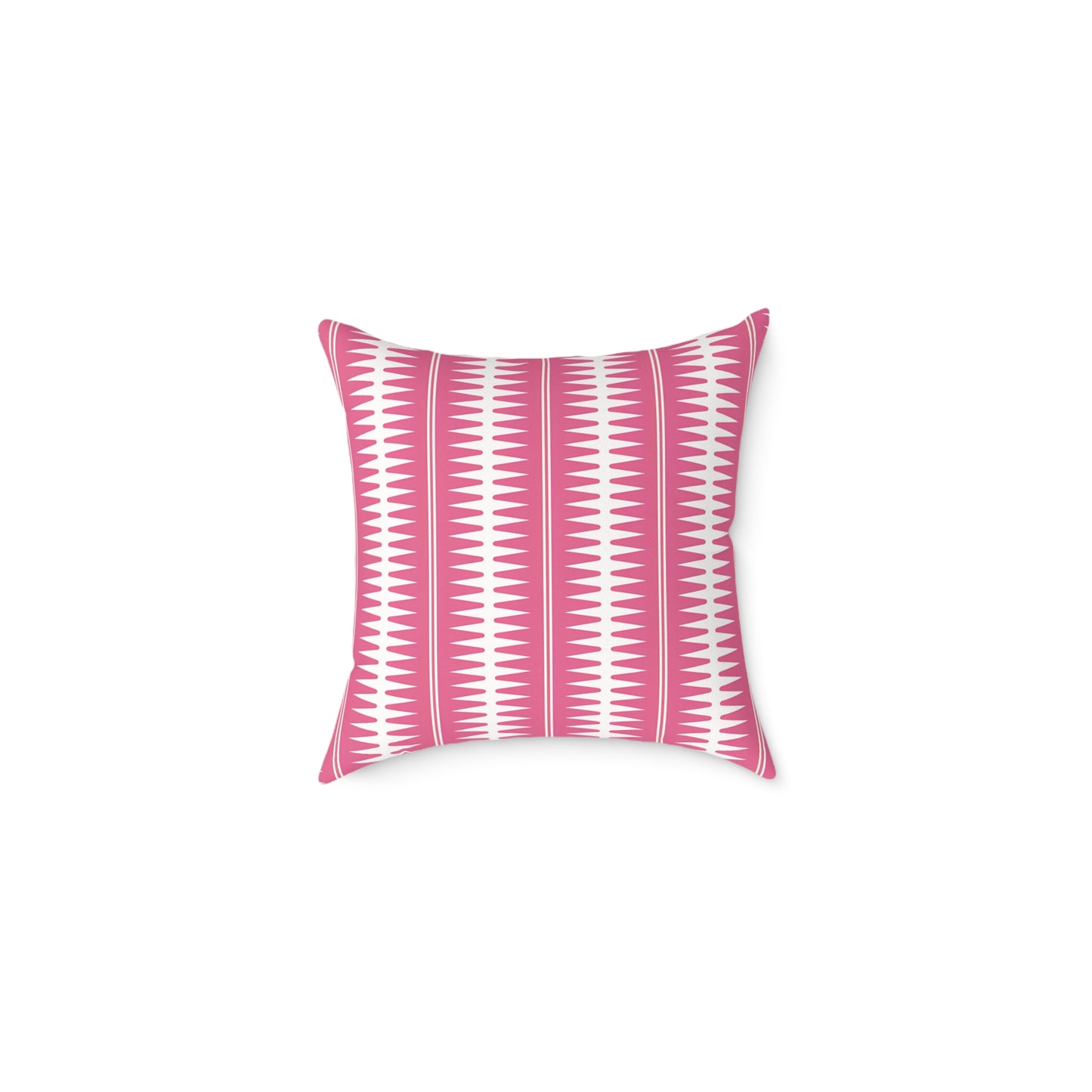 Pink White Geometric Stripe Pattern Pillow | Square Throw Cushion