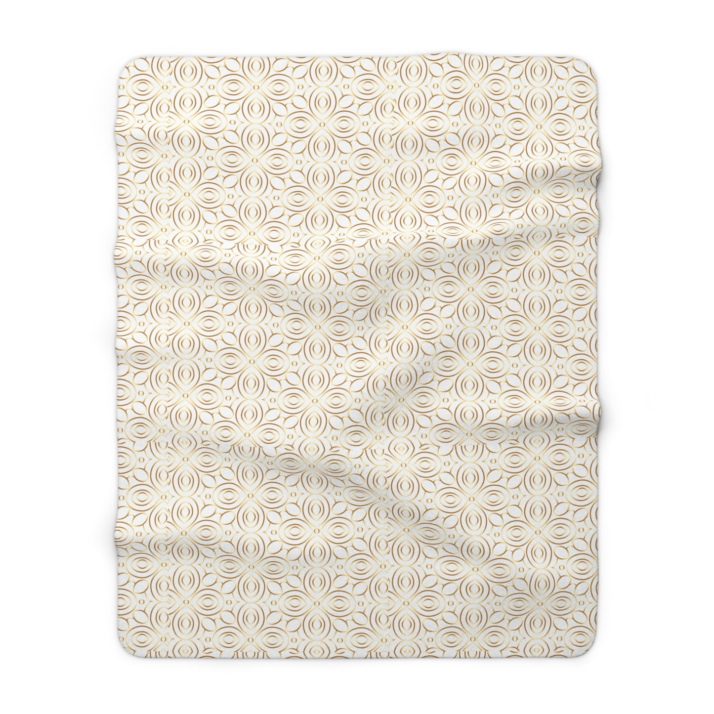 Gold Geometric Circles Sherpa Blanket | Cozy Fleece Throw