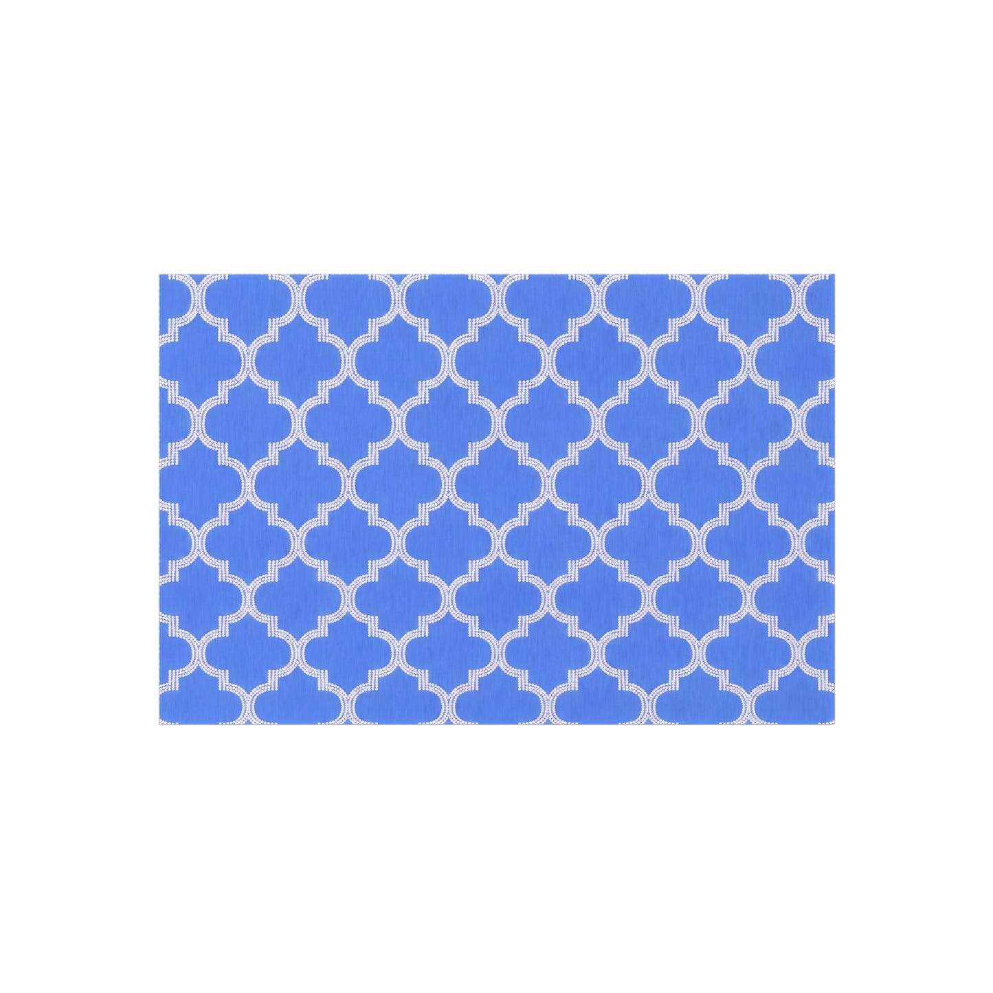 Blue Periwinkle Moroccan Trellis Outdoor/Indoor Rug | Geometric Patio Mat