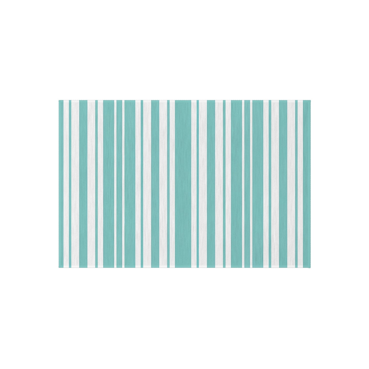 Aqua Stripe Outdoor/Indoor Rug | Teal Blue Striped Patio Mat