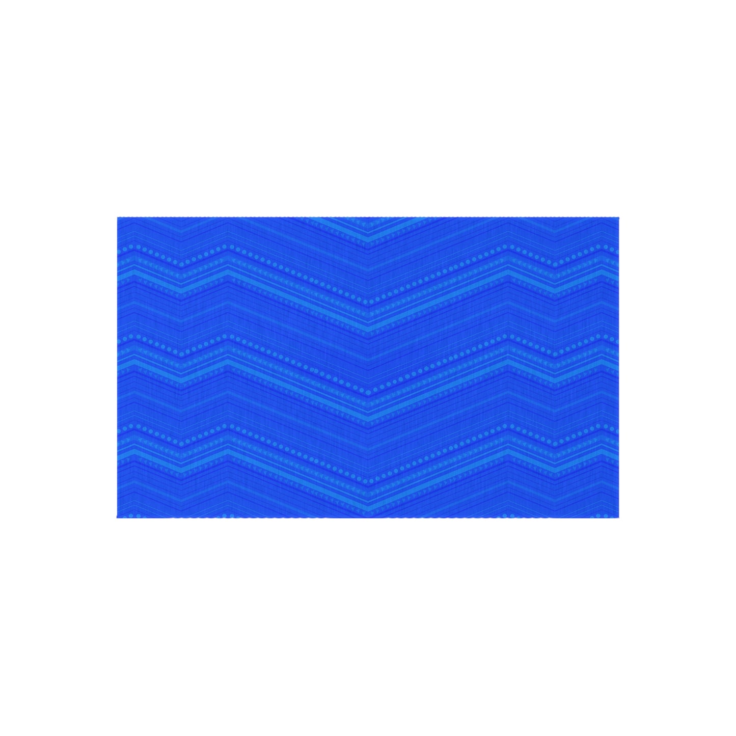 Blue Chevron Outdoor/Indoor Rug | Modern Patio Mat, Weather-Resistant