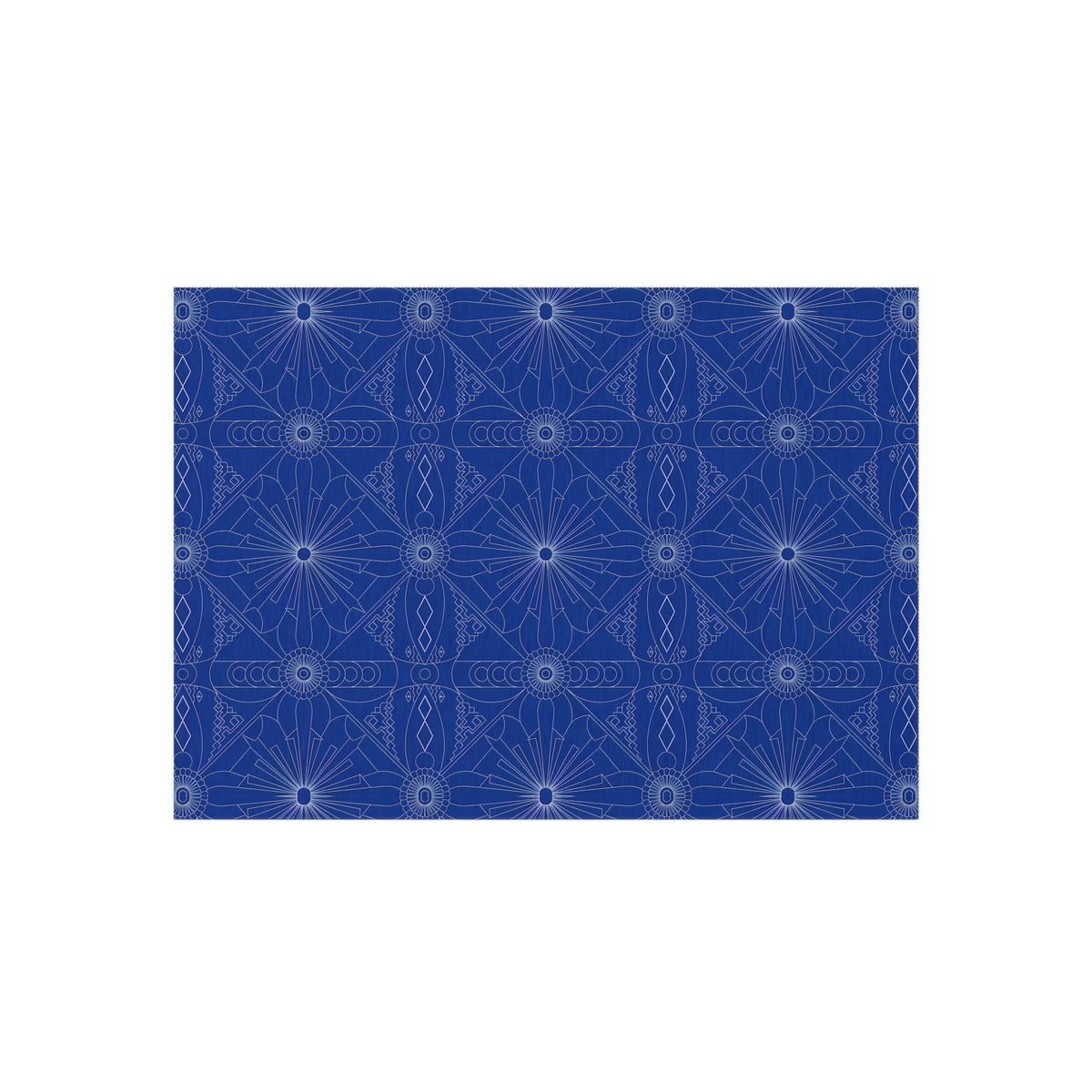 Cobalt Geometric Starburst Outdoor Rug | Patterned Patio Mat
