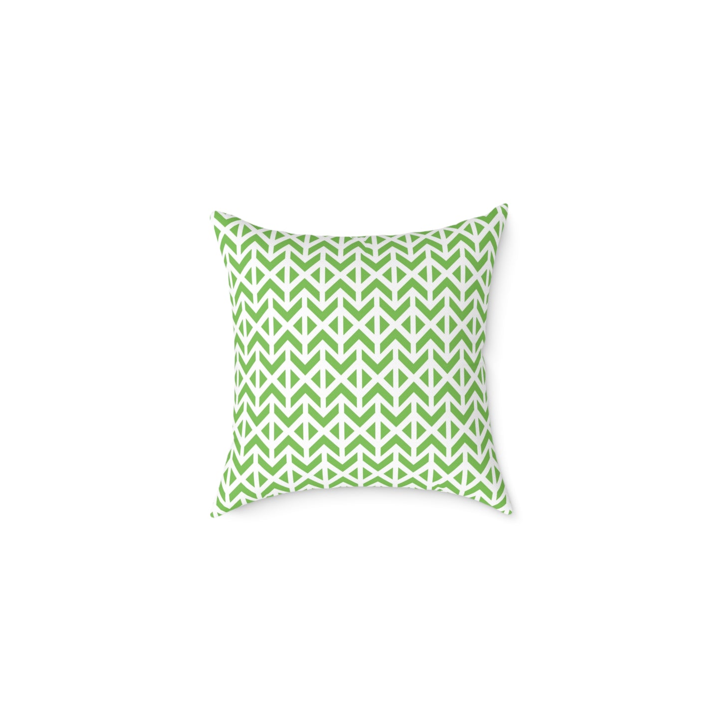 Green Geometric Arrow Pattern Pillow | Square Poly Canvas Pillow