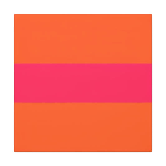 Bold Pink Stripe Orange Canvas Wall Art