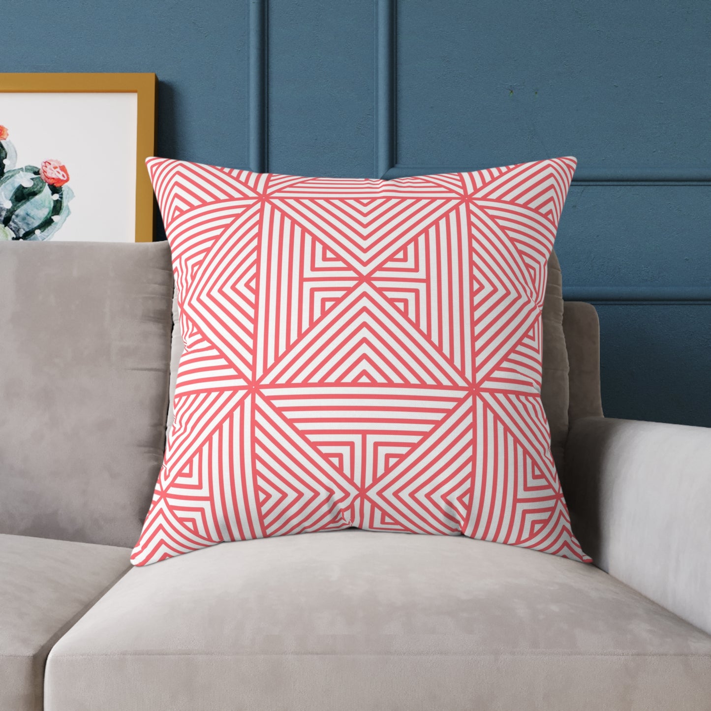 Geometric Coral Maze Pattern Pillow | Square Throw Pillow, Modern Home Decor, Accent Cushion, Stylish Gift, Couch Pillow, Boho Pillow