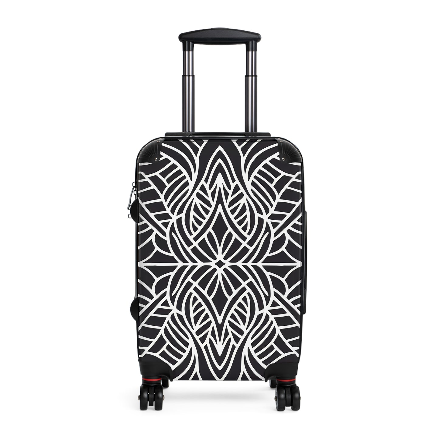 Suitcase, Abstract Symmetrical Design Luggage, Unique Travel Accessory, Black and White Suitcase, Travel Gift, Stylish Suitcase