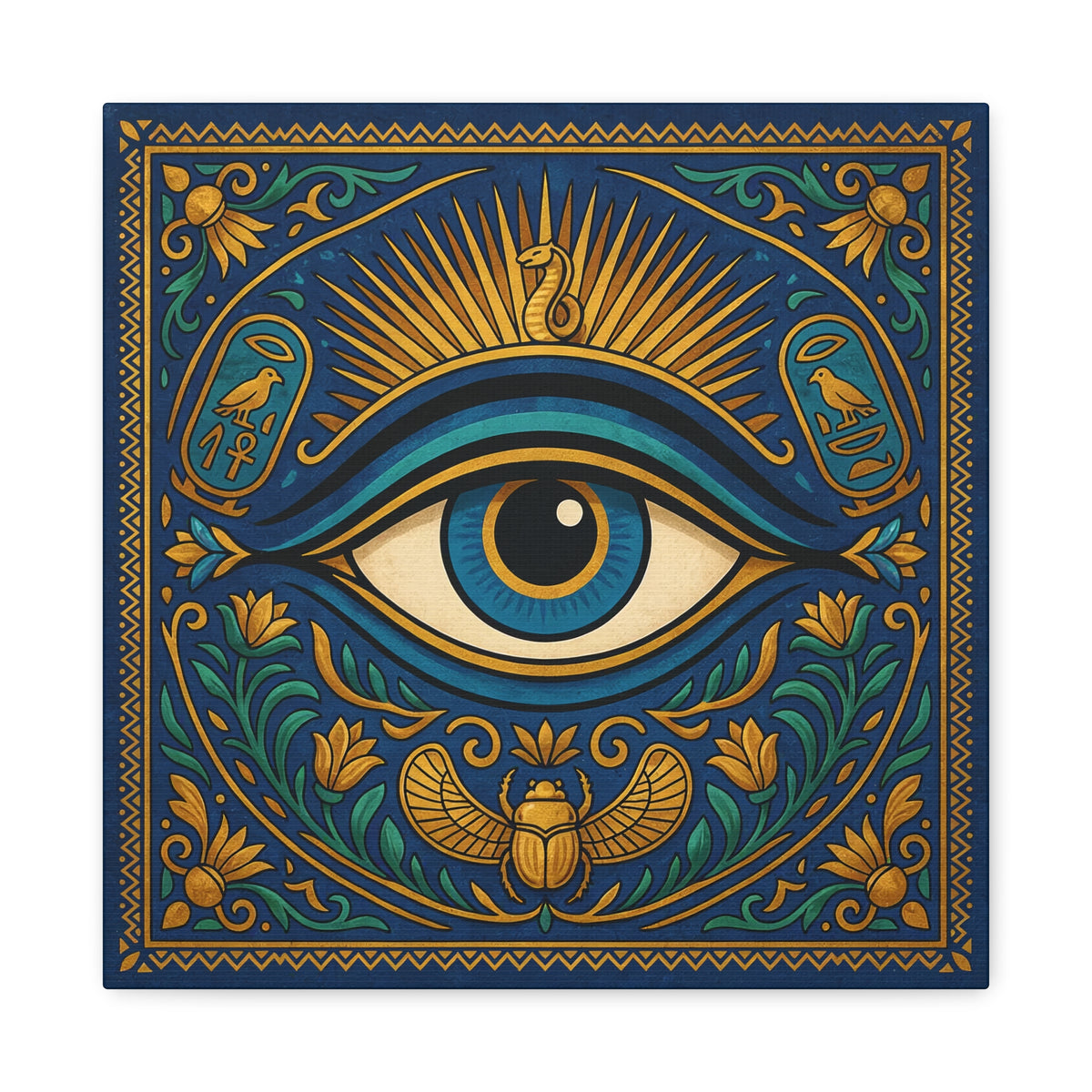 Eye of Horus Illustration Matte Canvas Egyptian Wall Art