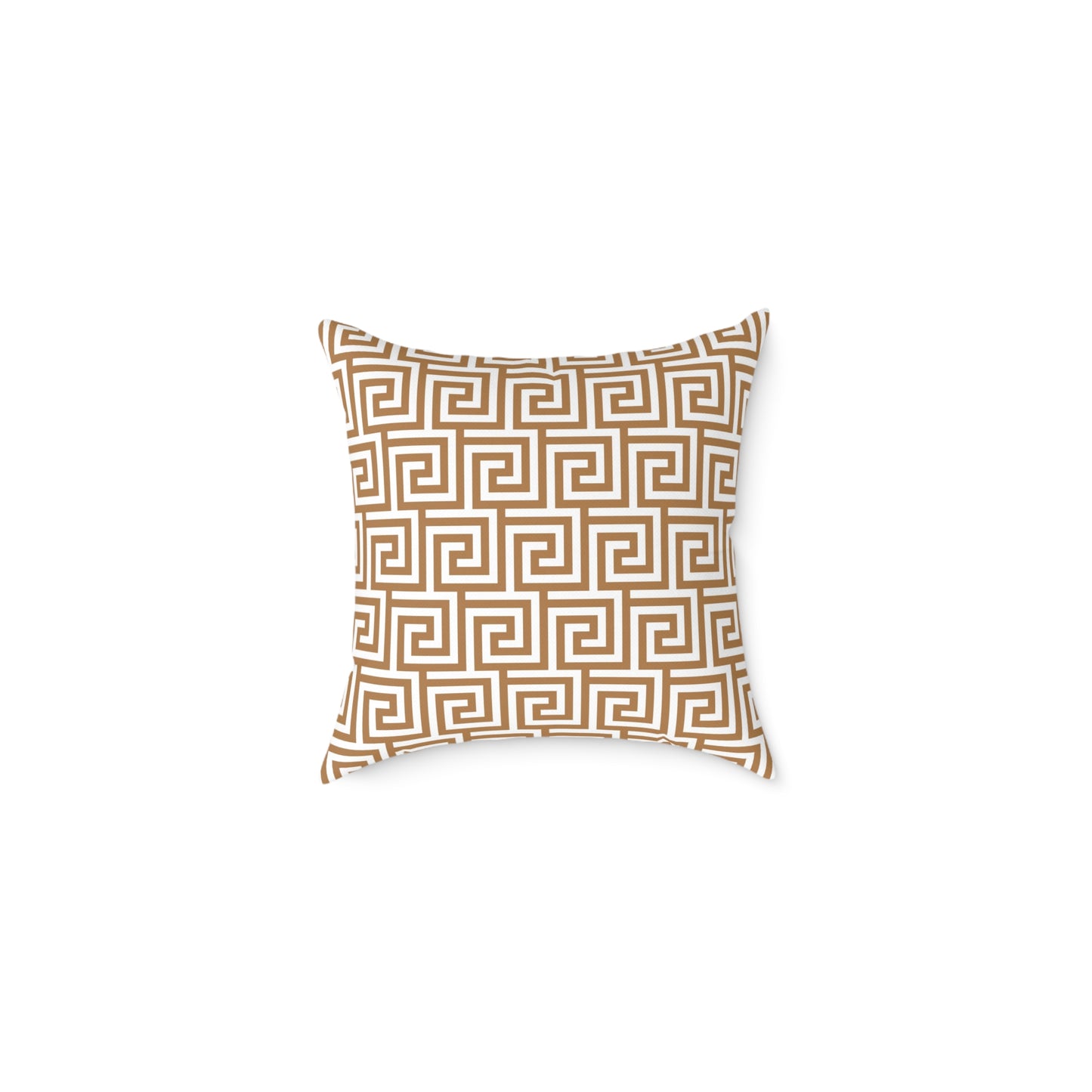 Greek Key Pattern Square Poly Canvas Pillow, Geometric Decorative Throw Pillow