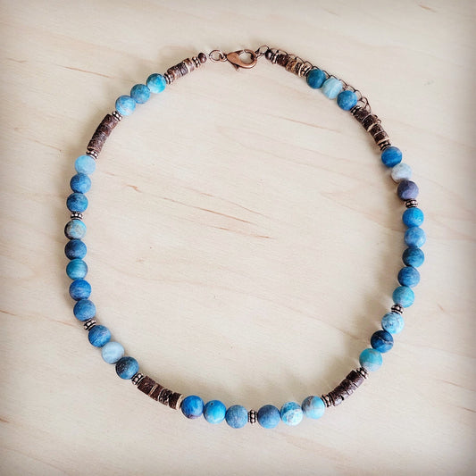 Genuine Frosted American Turquoise Boho Collar Necklace 263q
