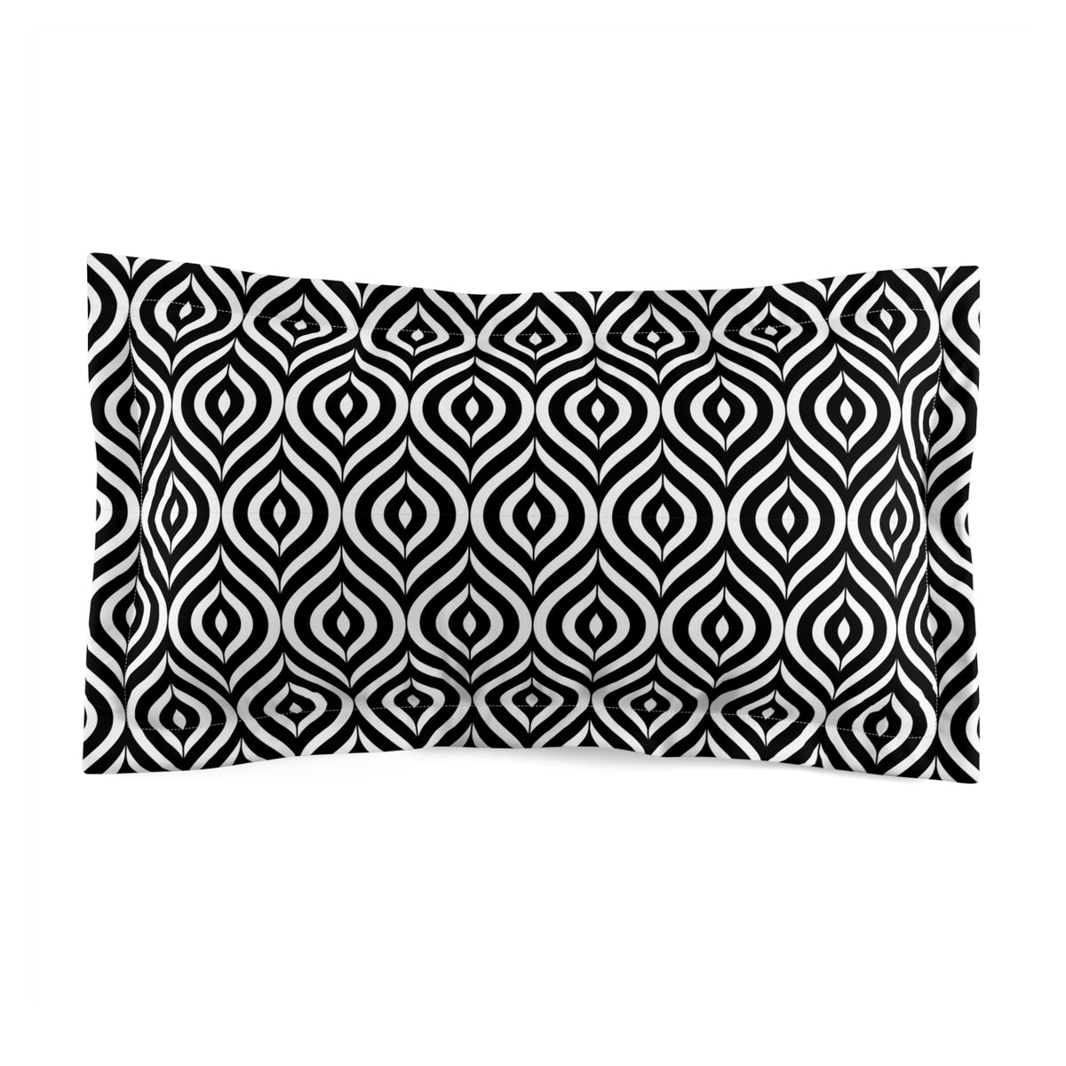 Black White Geometric Diamond Pattern Pillow Sham | Microfiber Pillow Sham