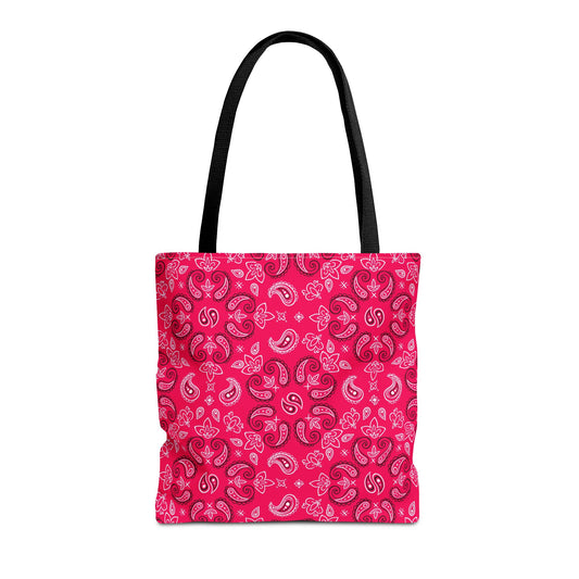 Rose-Red Paisley Pattern Tote Bag | All-Over Print