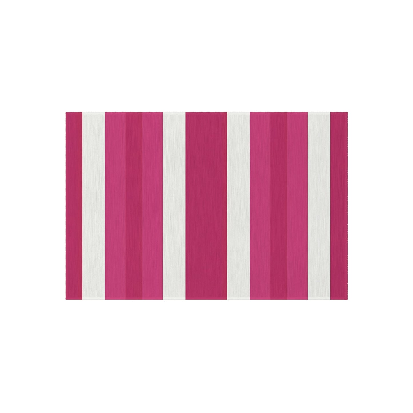 Pink and White Striped Outdoor/Indoor Rug | Patio Mat, Sunroom Deck