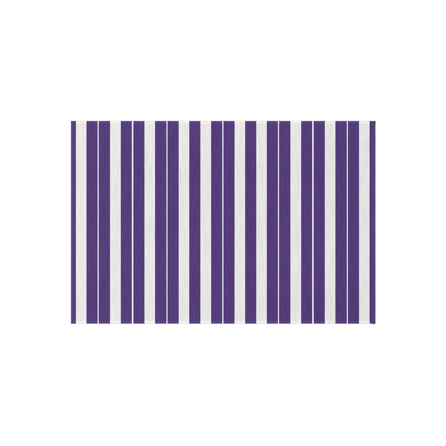 Purple White Stripe Outdoor/Indoor Rug | Patio Mat, Weather-Resistant Striped Doormat