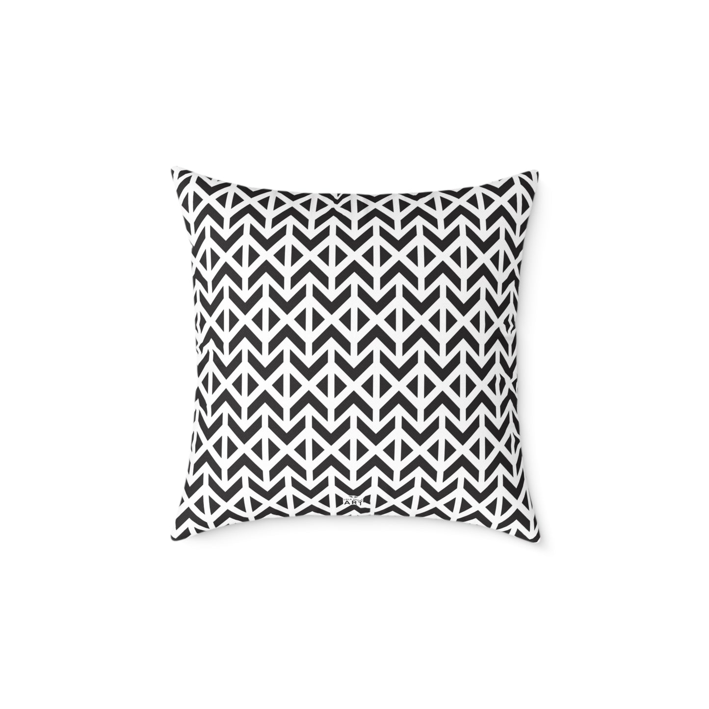 Geometric Chevron Pattern Square Pillow | Black White Modern Throw Pillow