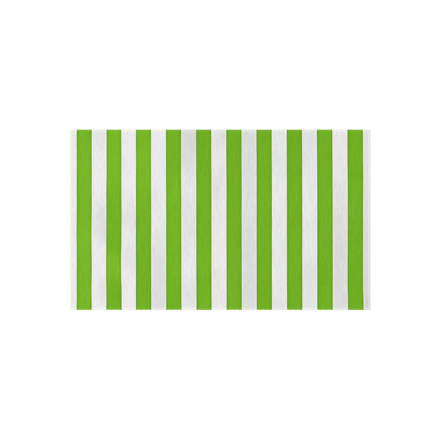 Green and White Striped Indoor/Outdoor Rug | Patio Mat, Weather-Resistant Flooring