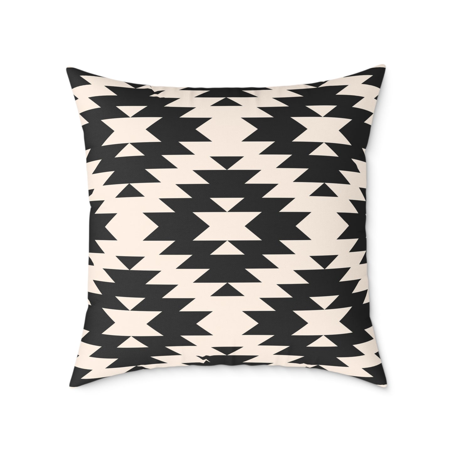 Southwestern Aztec Pattern Pillow | Black and Cream Geometric Throw