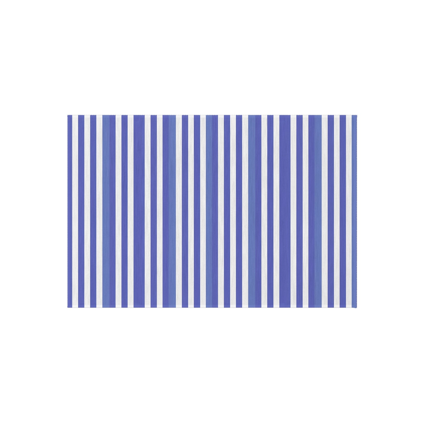 Purple, Periwinkle White Striped Outdoor Rug | Nautical Patio Mat