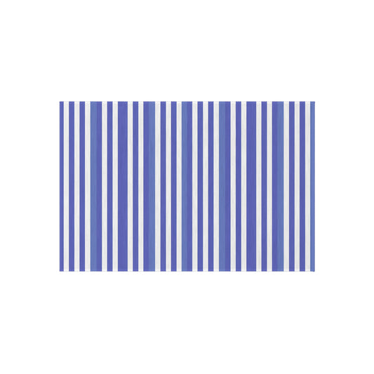 Purple, Periwinkle White Striped Outdoor Rug | Nautical Patio Mat