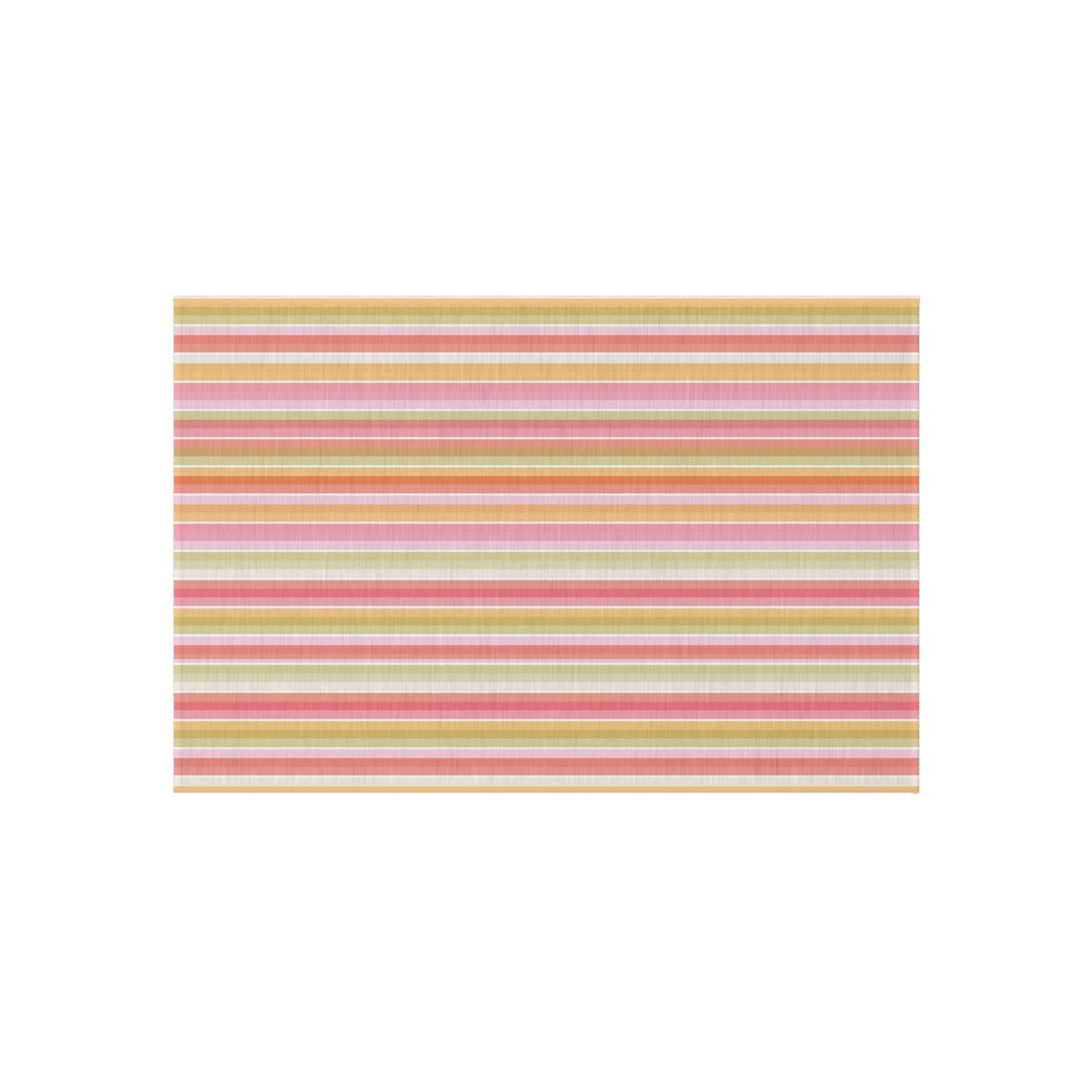 Striped Pastel Outdoor Rug | Pink Yellow Green Patio Mat