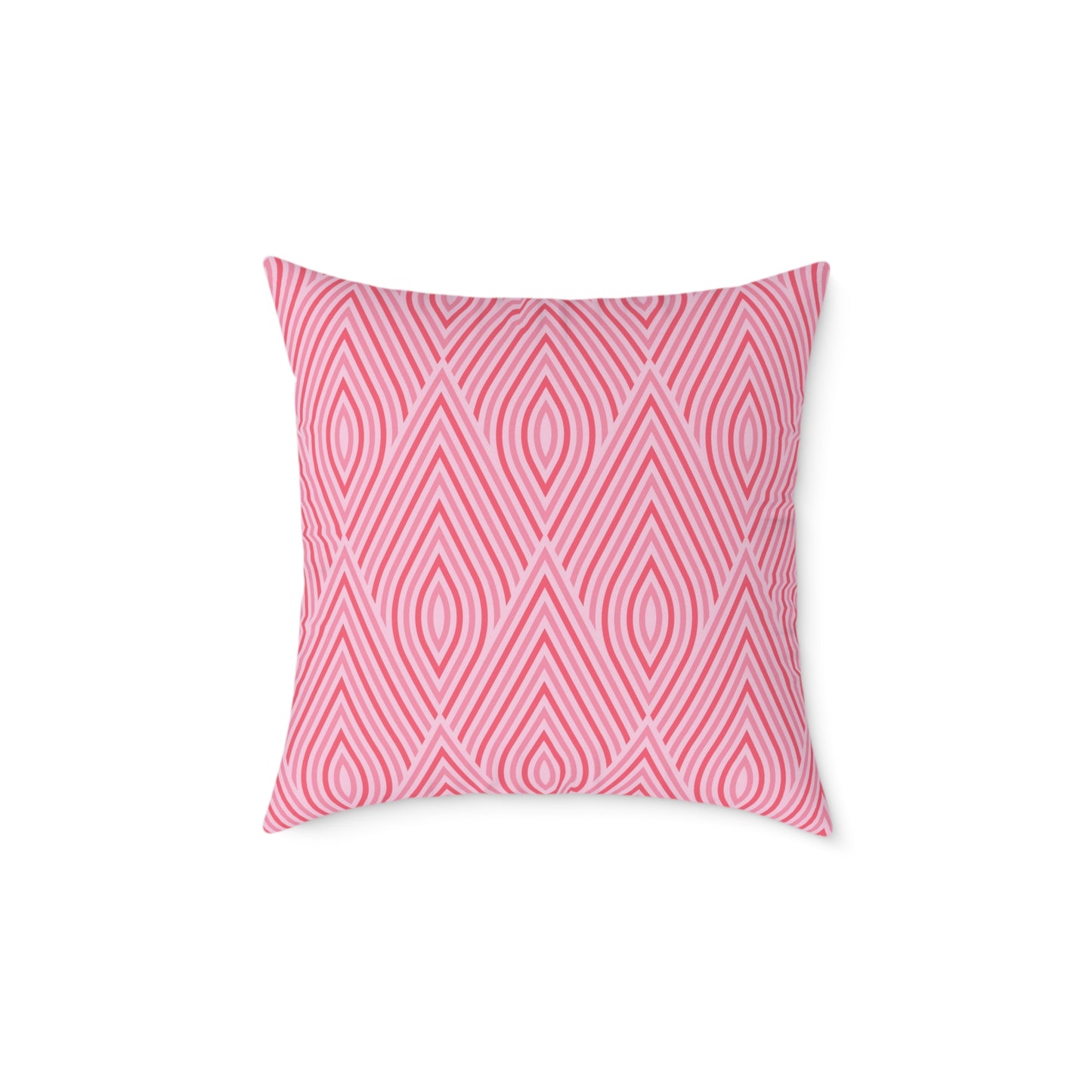 Pink Geometric Ikat Pattern Square Pillow | Decorative Throw Pillow