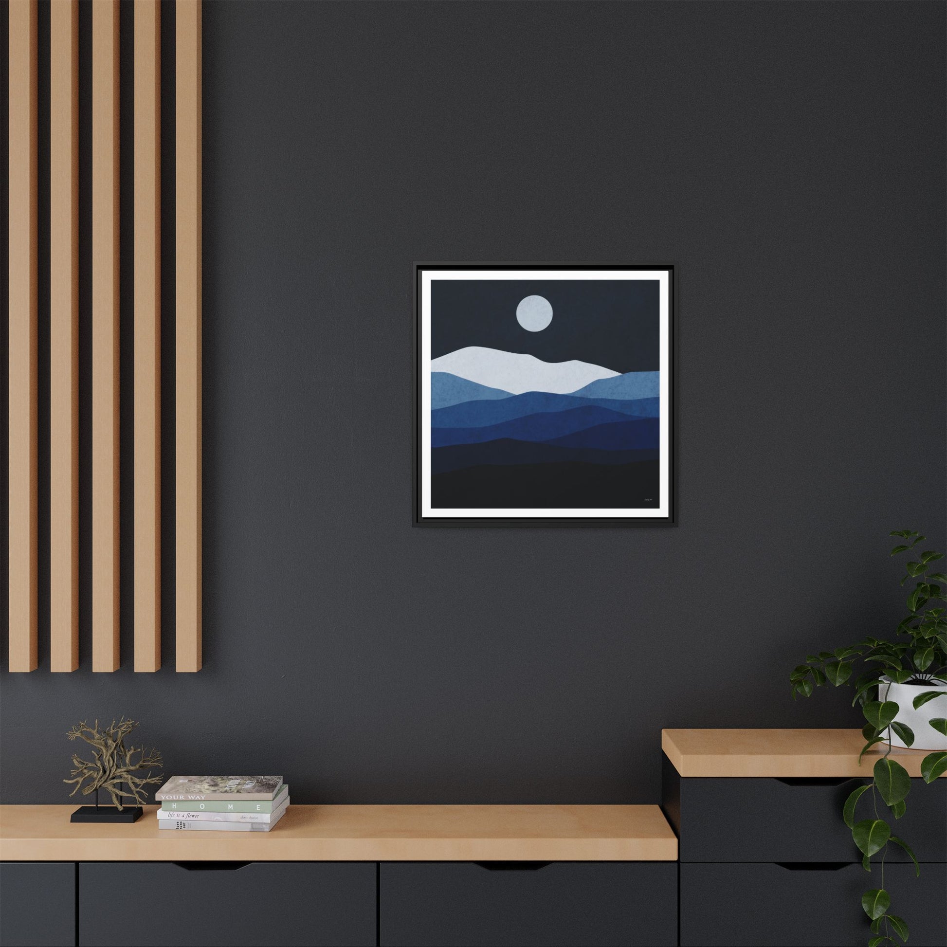 Framed Canvas Art, Serene Mountain Landscape, Modern Home Decor, Nature Wall Art, Gift for Nature Lovers, Interior Design - LOLA VEGAS ART