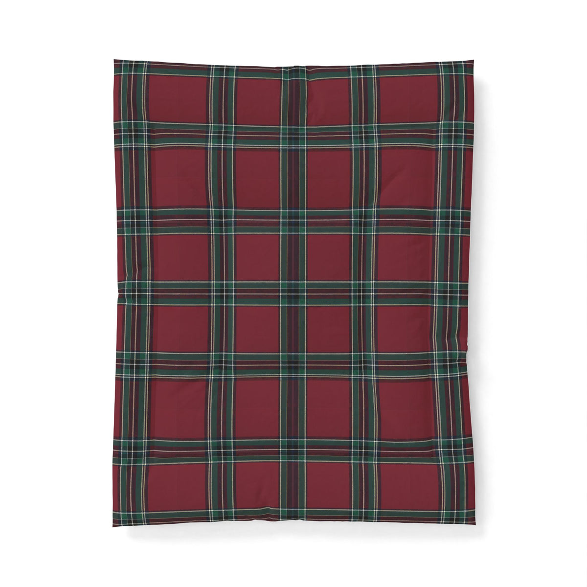 Red Green Tartan Plaid Cotton Comforter | Classic Scottish Check Bedding