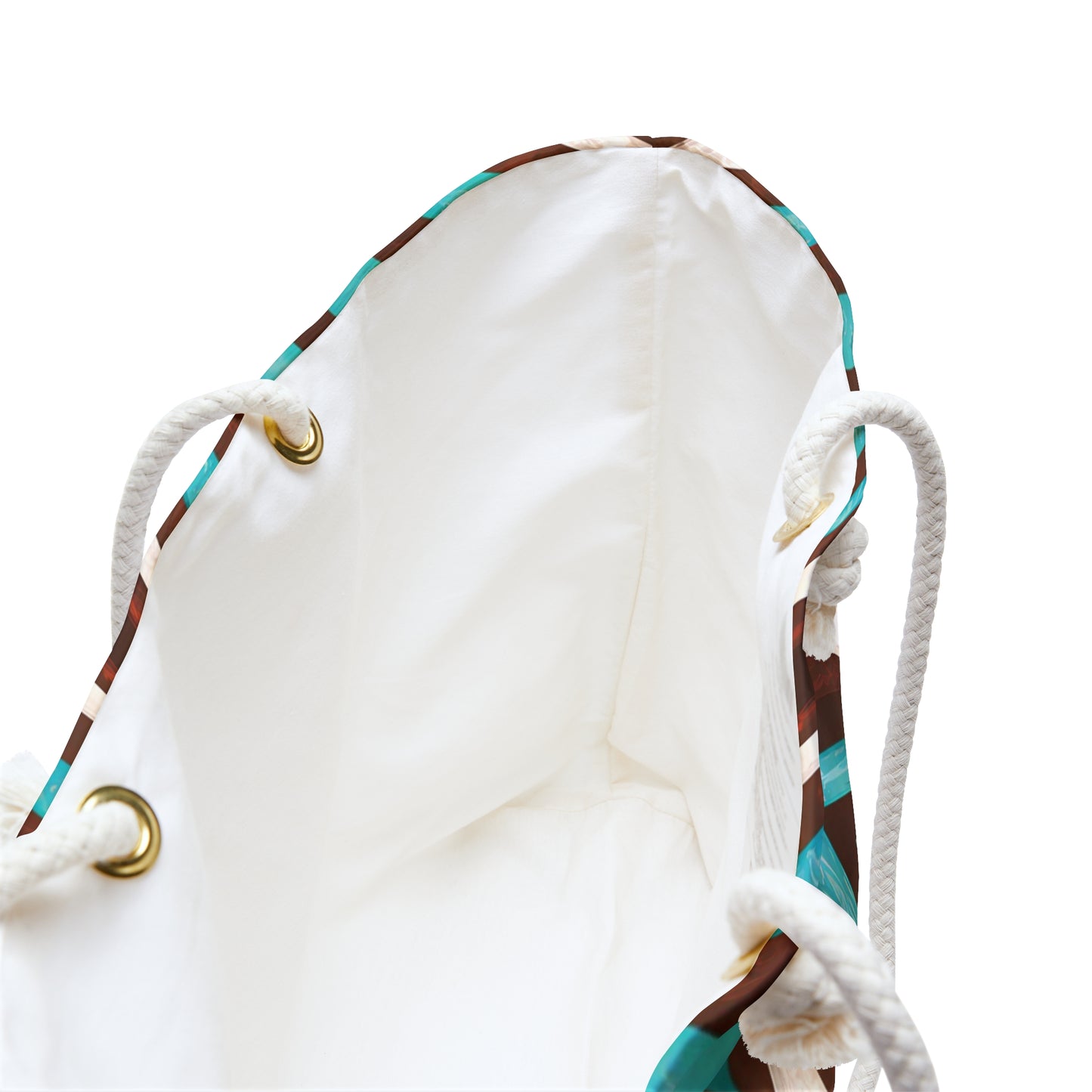 Weekender Bag - Turquoise Brown White Southwest Boho Oversized Eclectic Travel Accessory