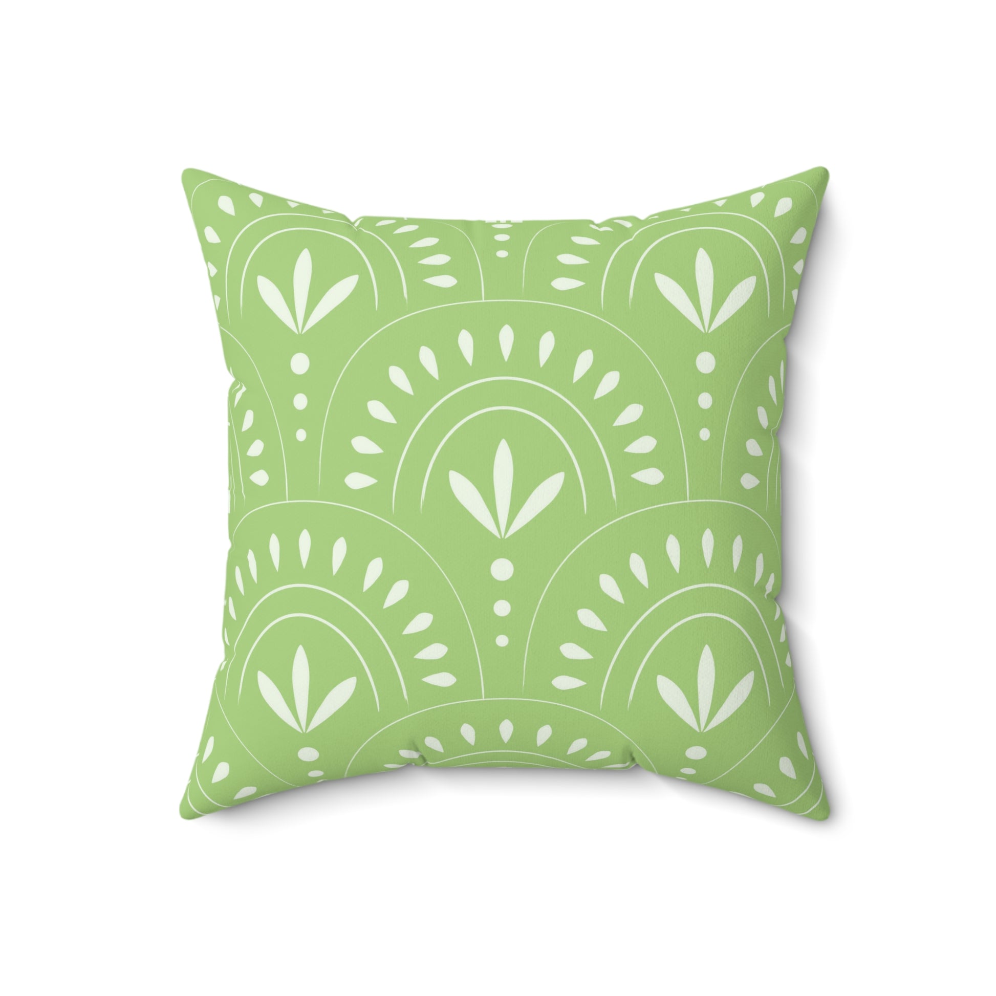 Boho Chic Spun Polyester Square Pillow, Green Abstract Decor, Throw Pillow for Living Room, Modern Home Accent, Housewarming Gift, - LOLA VEGAS ART