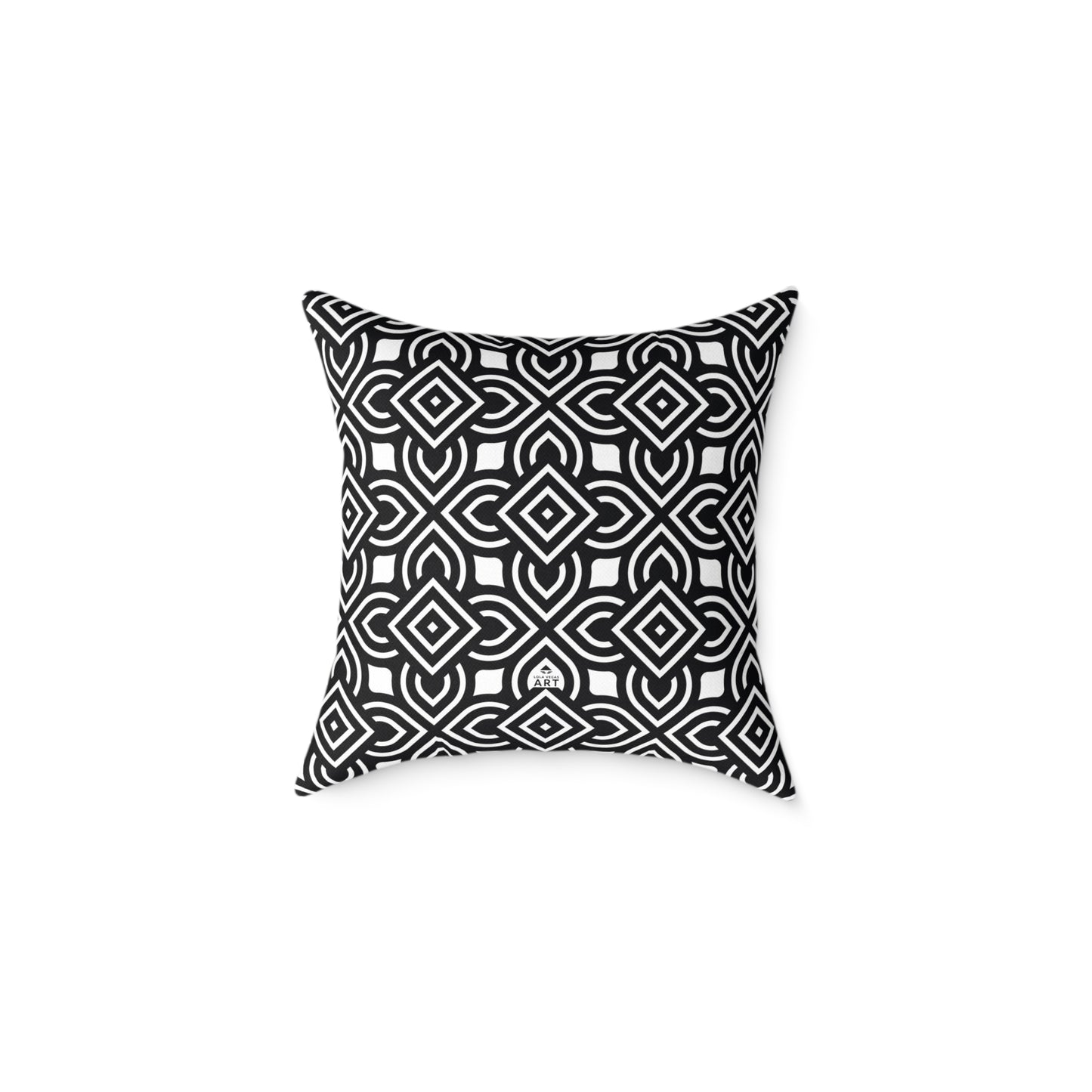 Black White Geometric Pattern Square Pillow | Modern Home Decor, Black and White Accent Cushion, Gift for Homeowners, Cozy Throw Pillow