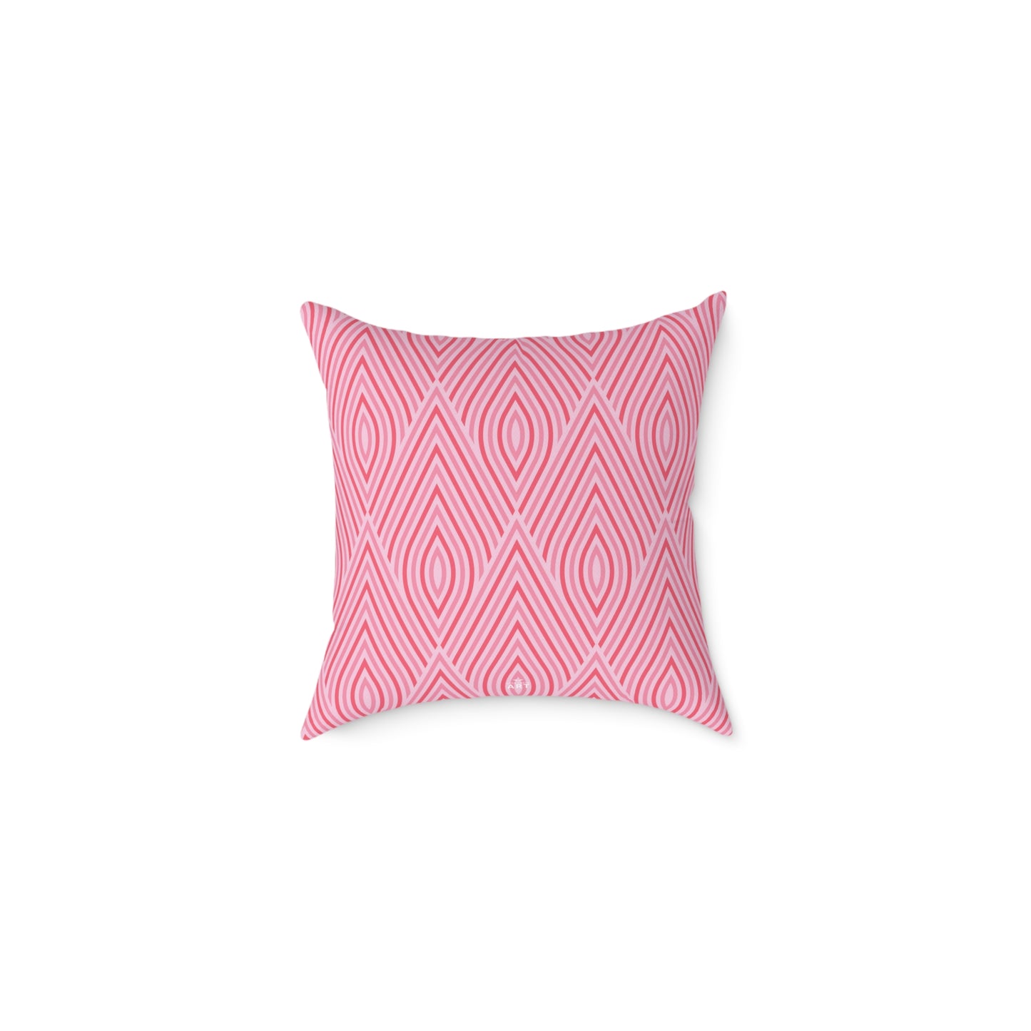 Pink Geometric Ikat Pattern Square Pillow | Decorative Throw Pillow