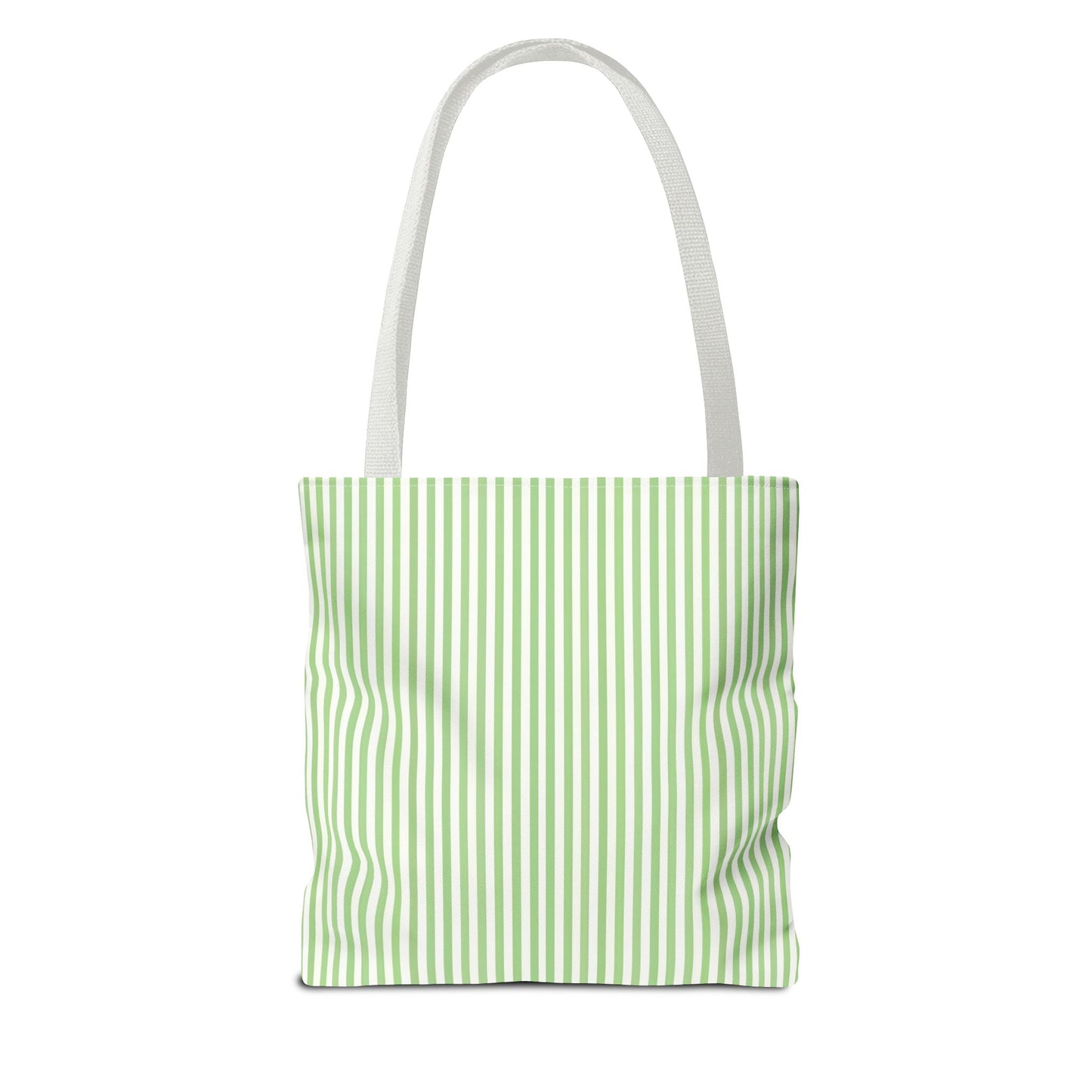 Green and White Chic Striped Tote Bag - Eco-Friendly, Lightweight, Shopping, Beach, Everyday Use, Gift for Her, Coastal Bag