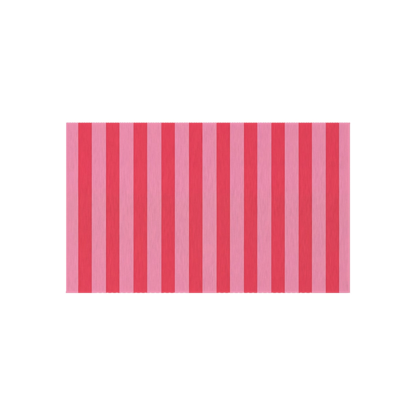 Light Pink and Watermelon Pink Stripe Outdoor Rug | Patio Mat, Water-Resistant Porch Rug
