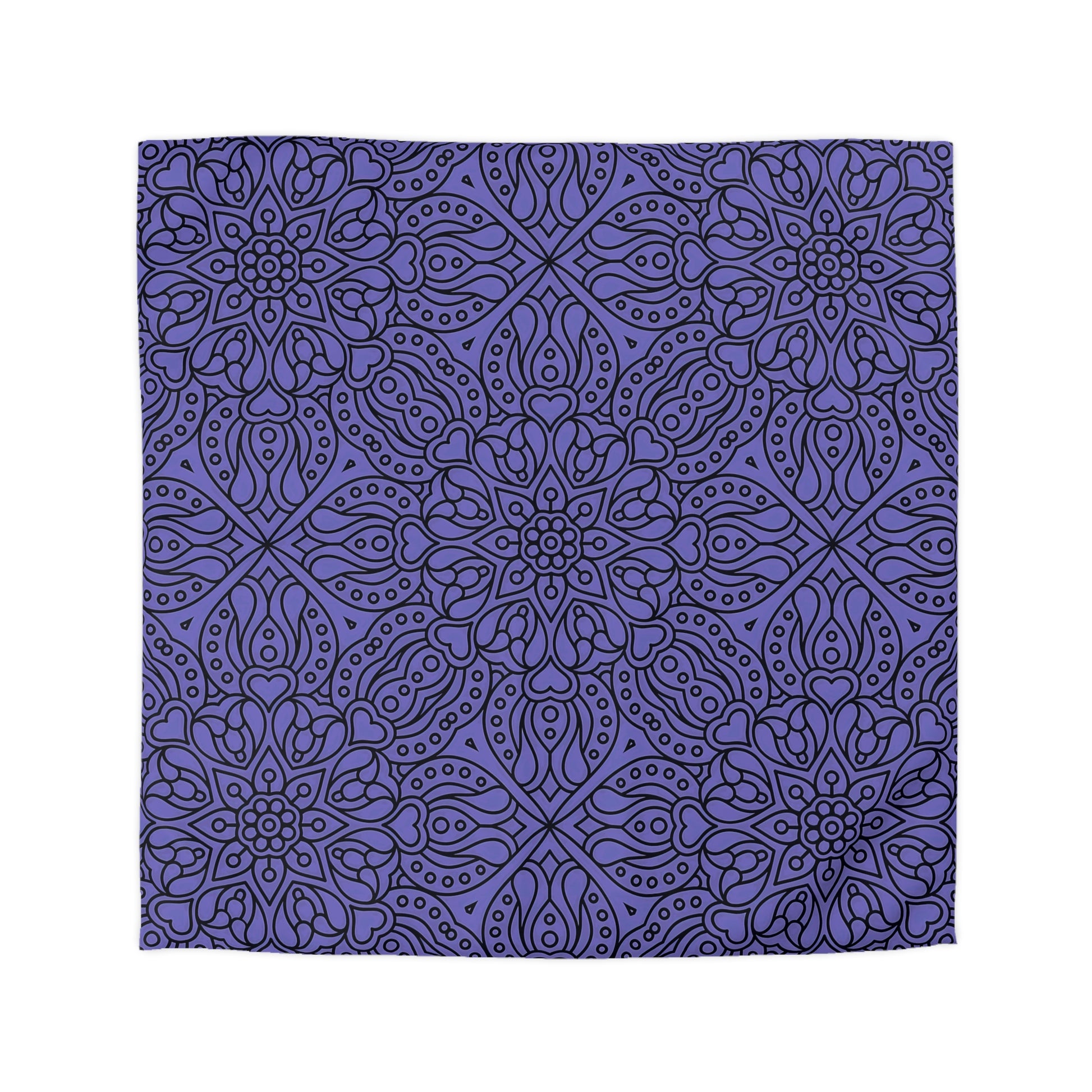 Bohemian Microfiber Duvet Cover - Cozy Bedding, Purple Floral Design, Bedroom Decor, Home Accents, Gift for Her, Festival Style - LOLA VEGAS ART