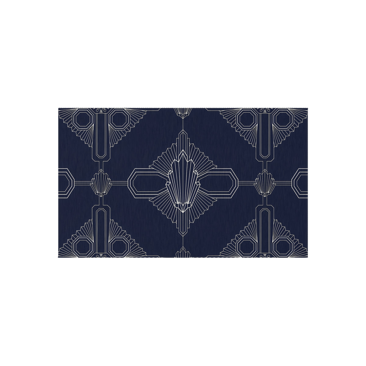 Art Deco Geometric Outdoor Rug | Navy Patterned Patio Mat