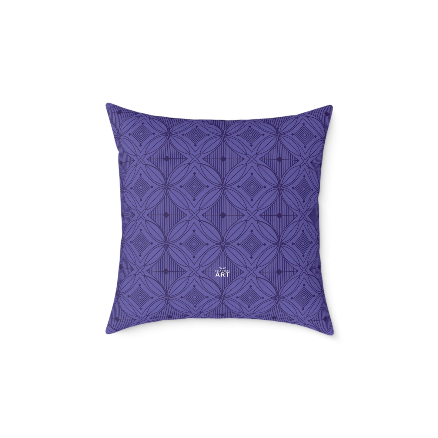 Geometric Mosaic Pattern Square Poly Canvas Pillow | Purple Tile Design