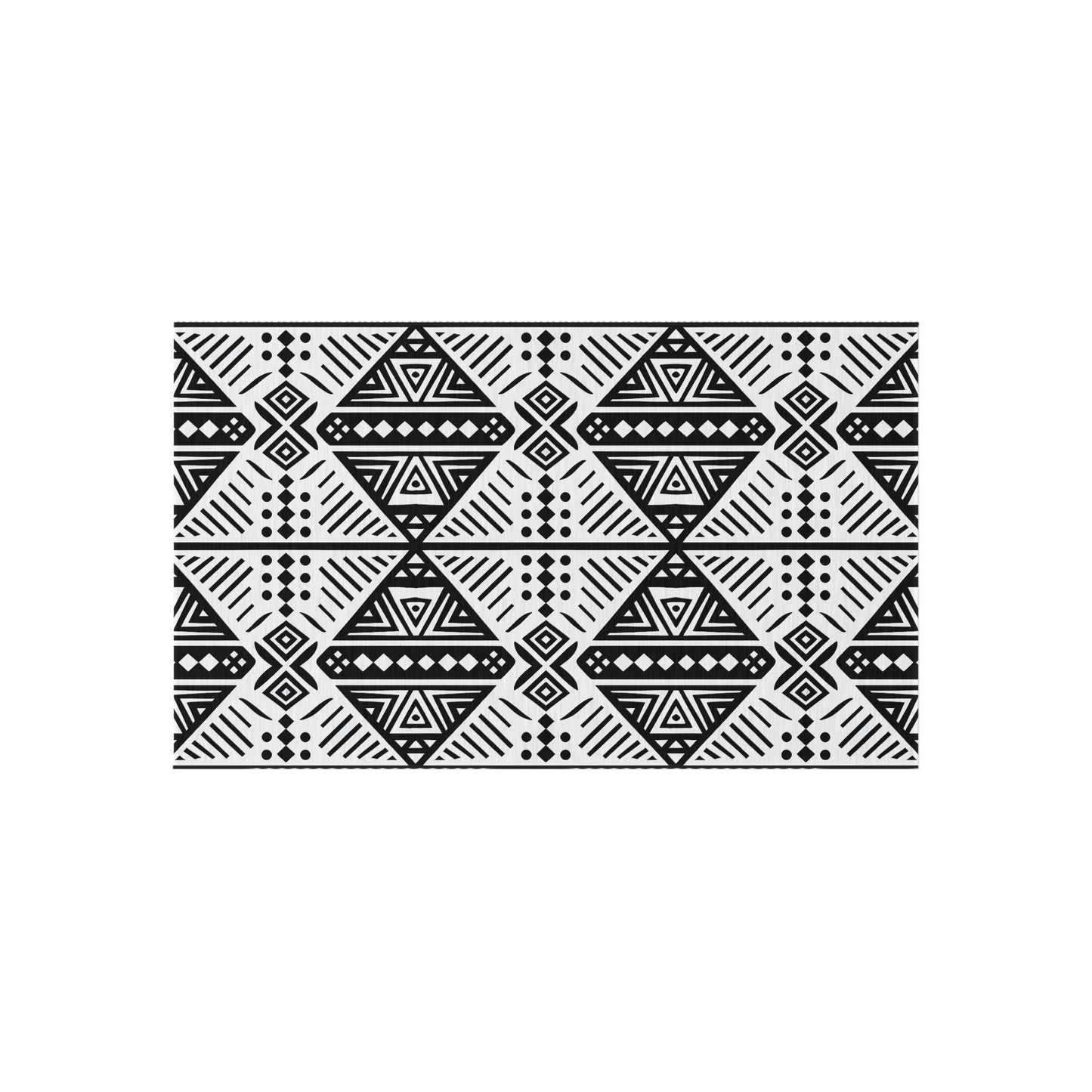Black and White Tribal Stylish Outdoor Rug, Chic Patio Mat, Boho Floor Decor, Modern Entryway Carpet, Weather-Resistant Area Rug