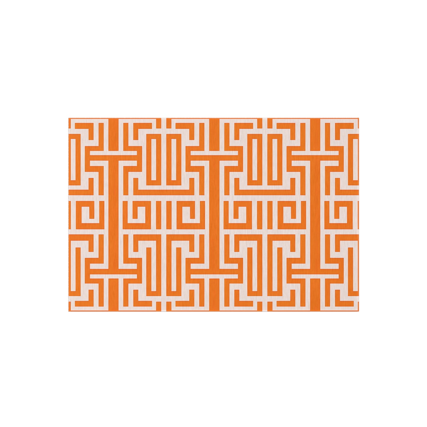 Orange and White Stylish Outdoor Rug for Patios, Bohemian Decor, Porch Mat, Beachside Accessory, Garden Furniture Enhancement