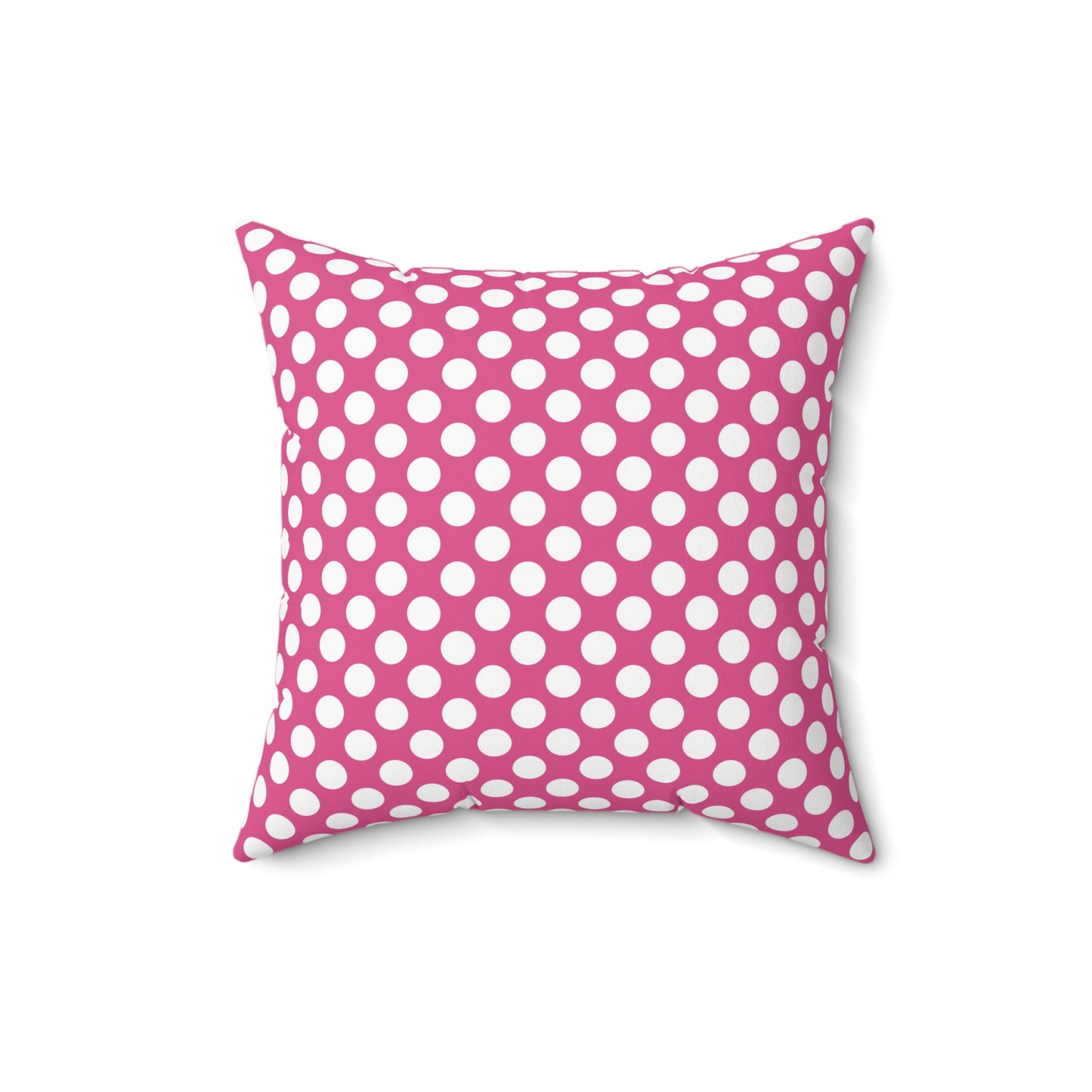 Pink Polka Dot Decorative Pillow, Colorful Home Decor, Cozy Cushion for Living Room, Gift for Her, Bright Modern Design, Midcentury Modern