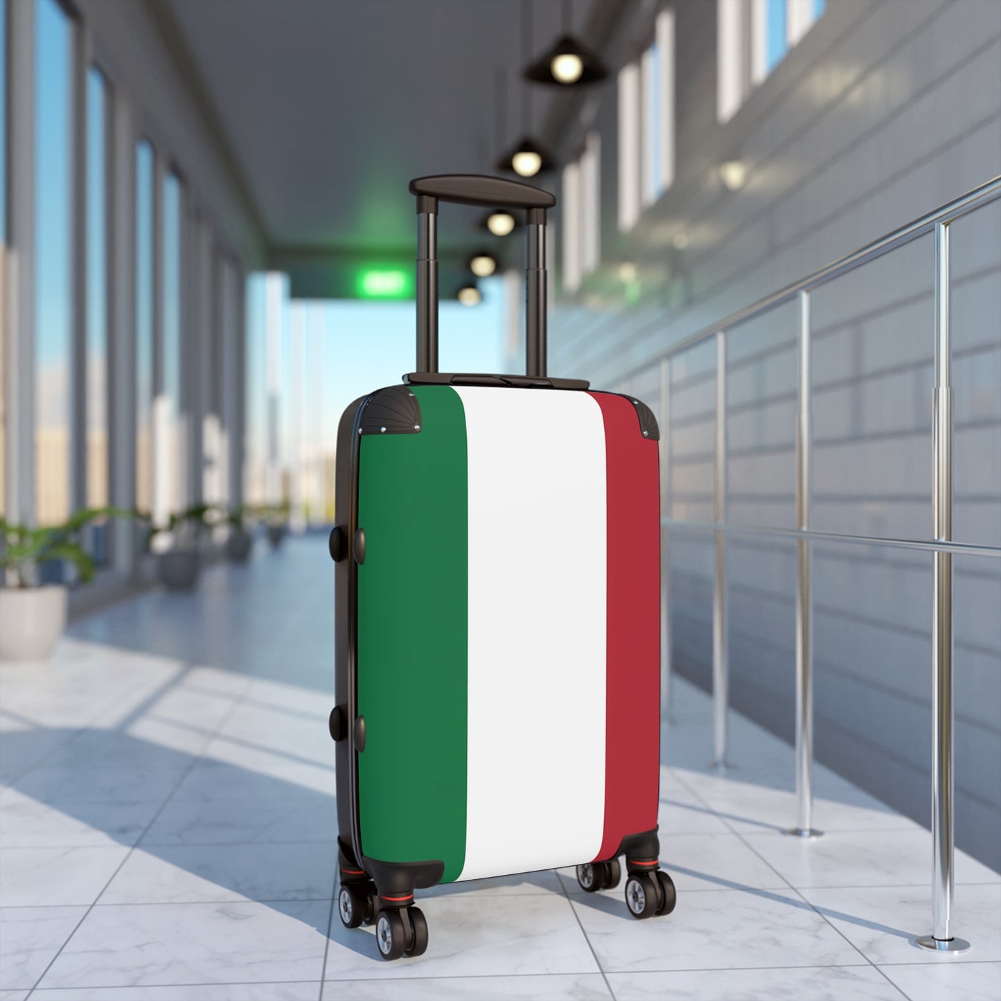 Italian Flag Suitcase | Green White Red Luggage, Travel Spinner