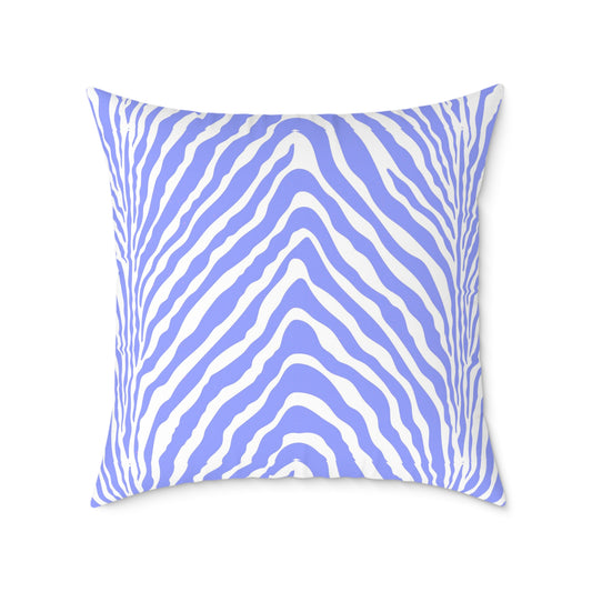 Lavender Zebra Stripe Square Pillow | Animal Print Cushion