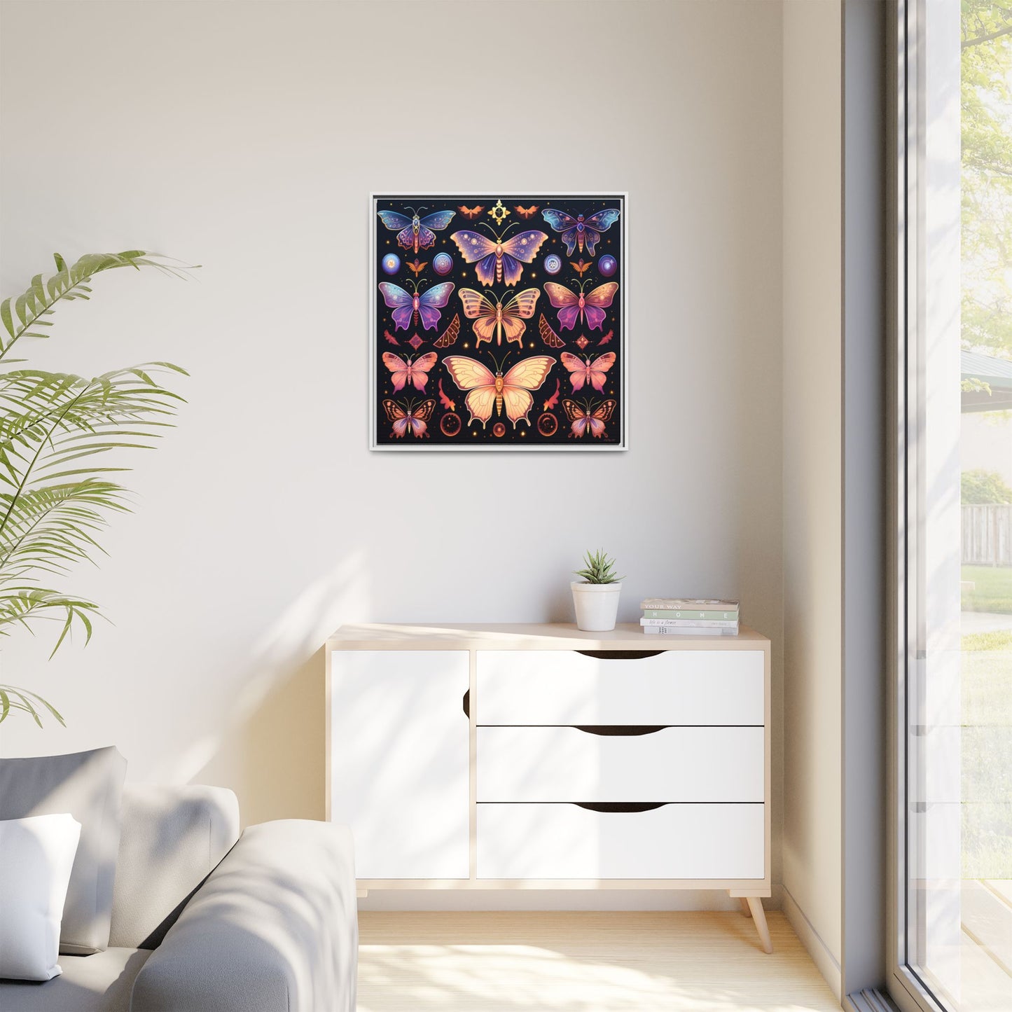 Colorful Butterfly Art Print, Framed Wall Decor, Butterfly Lover Gift, Nature Wall Art, Feminine Home Decor, Unique Birthday Gift - LOLA VEGAS ART