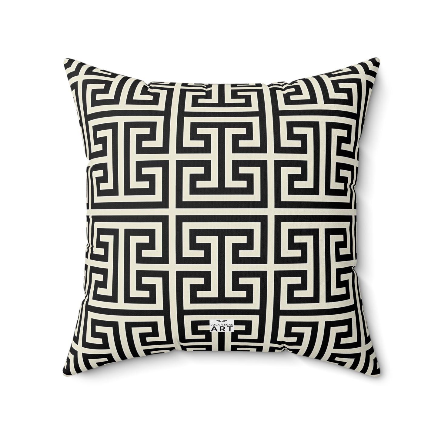 Greek Key Pattern Pillow | Geometric Black White Throw Pillow, Modern Home Decor